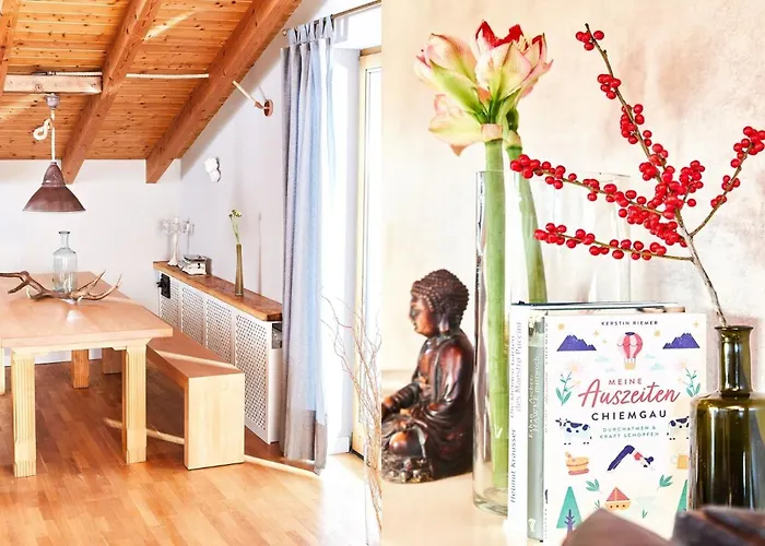 Stilvolles, Gepflegtes 5Ferienloft Am Chiemsee, Balkon Daire *
