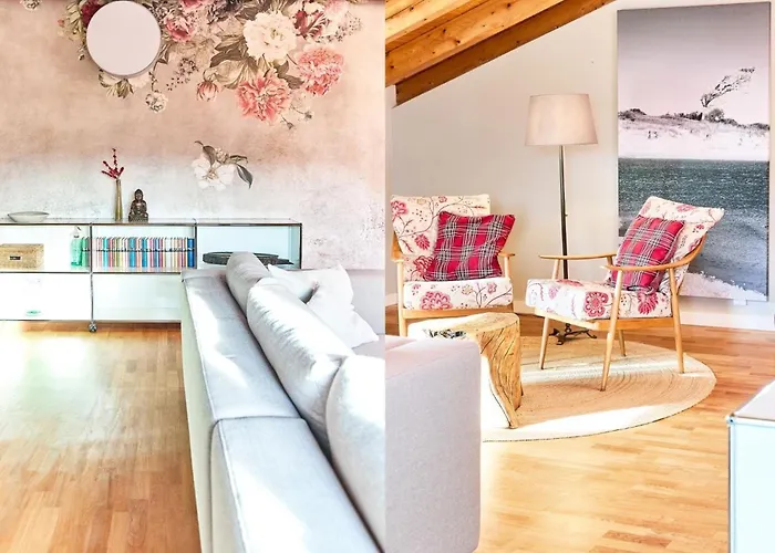 Stilvolles, Gepflegtes 5ferienloft Am Chiemsee, Balkon 아파트